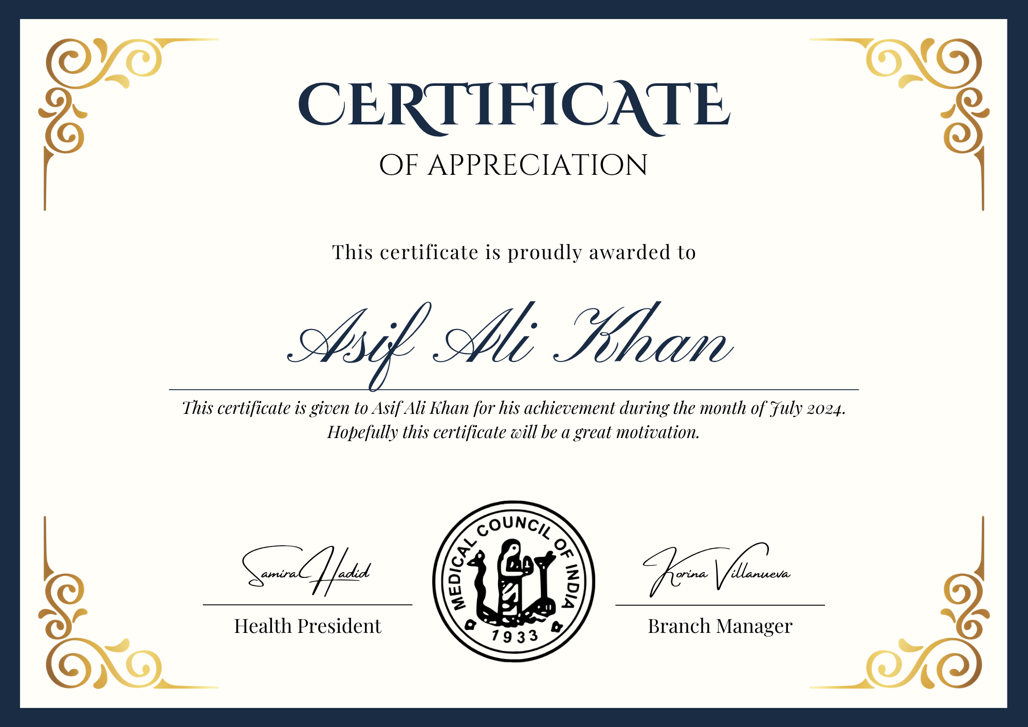certificate