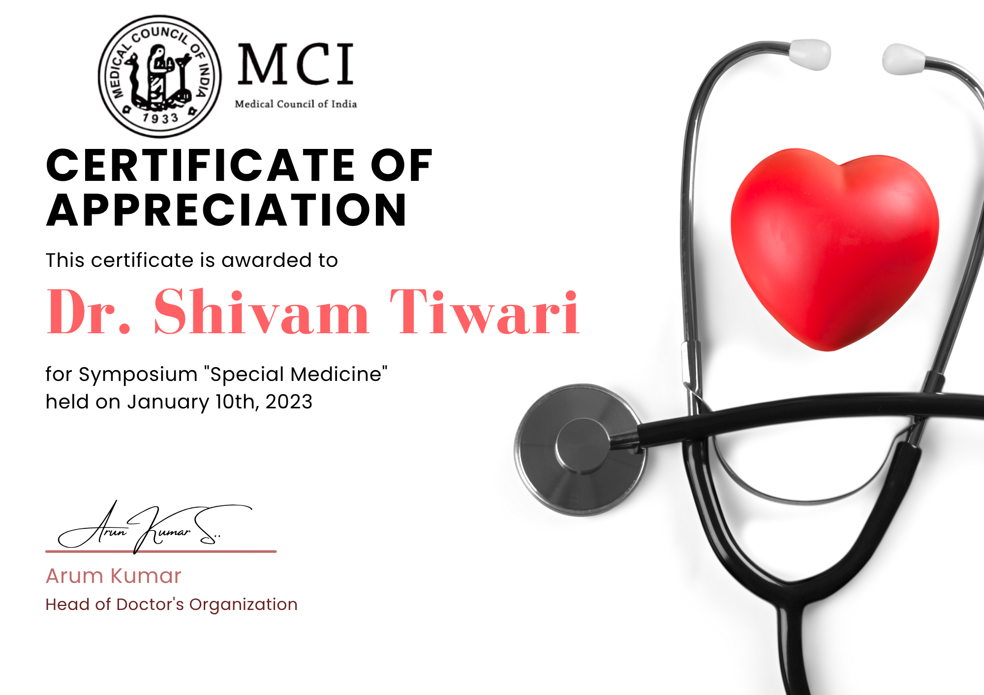 certificate
